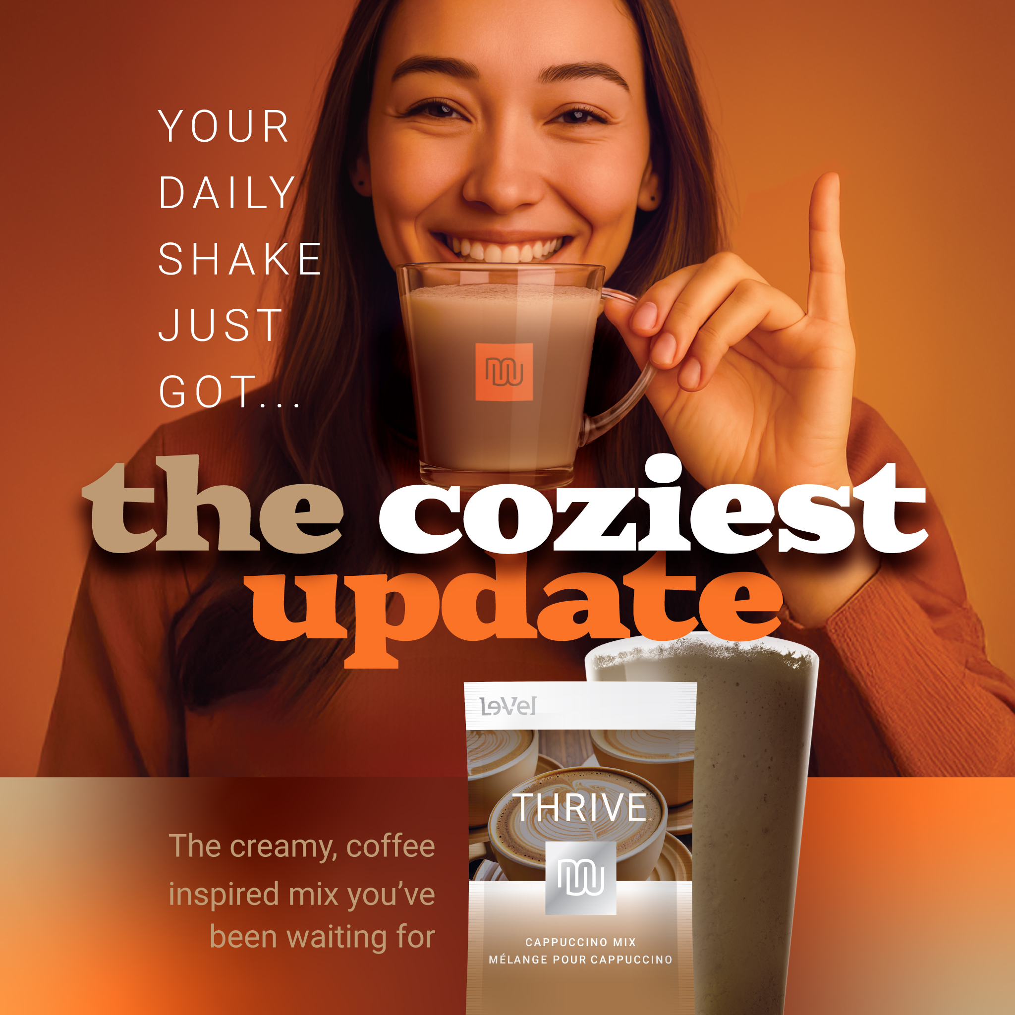 See zoomed view of THRIVE Lifestyle Mix Single Serve Pouch Craveable Cappuccino