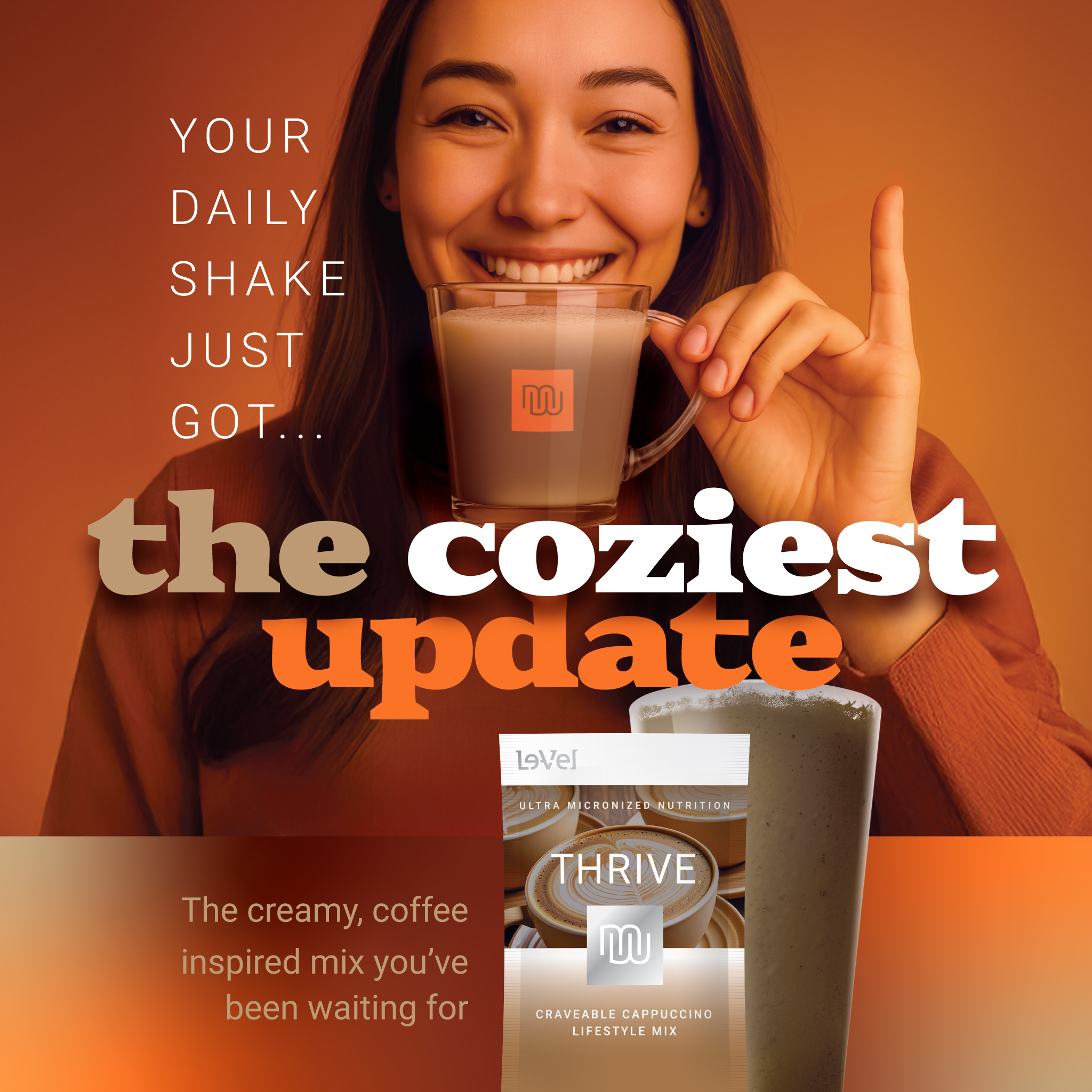 See zoomed view of THRIVE Lifestyle Mix Single Serve Pouch Craveable Cappuccino