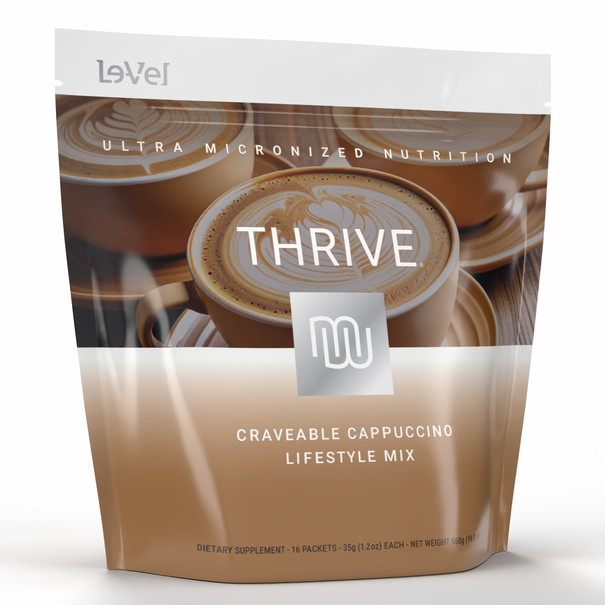 THRIVE Lifestyle Mix Single Serve Pouch Craveable Cappuccino Front