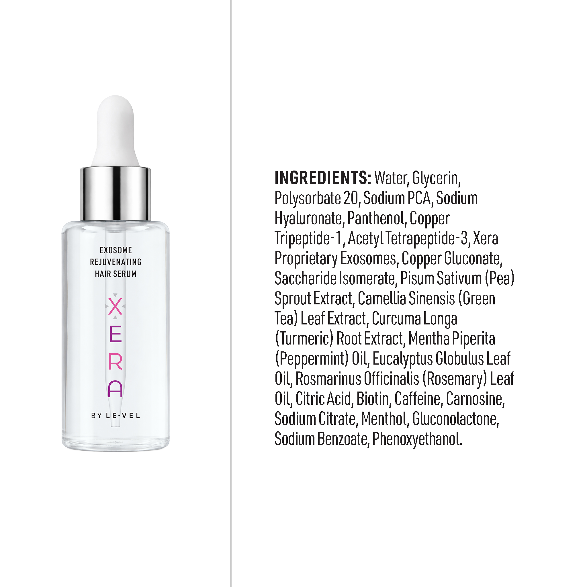 See zoomed view of XERA Exosome Rejuvenating Hair Serum Ingredients