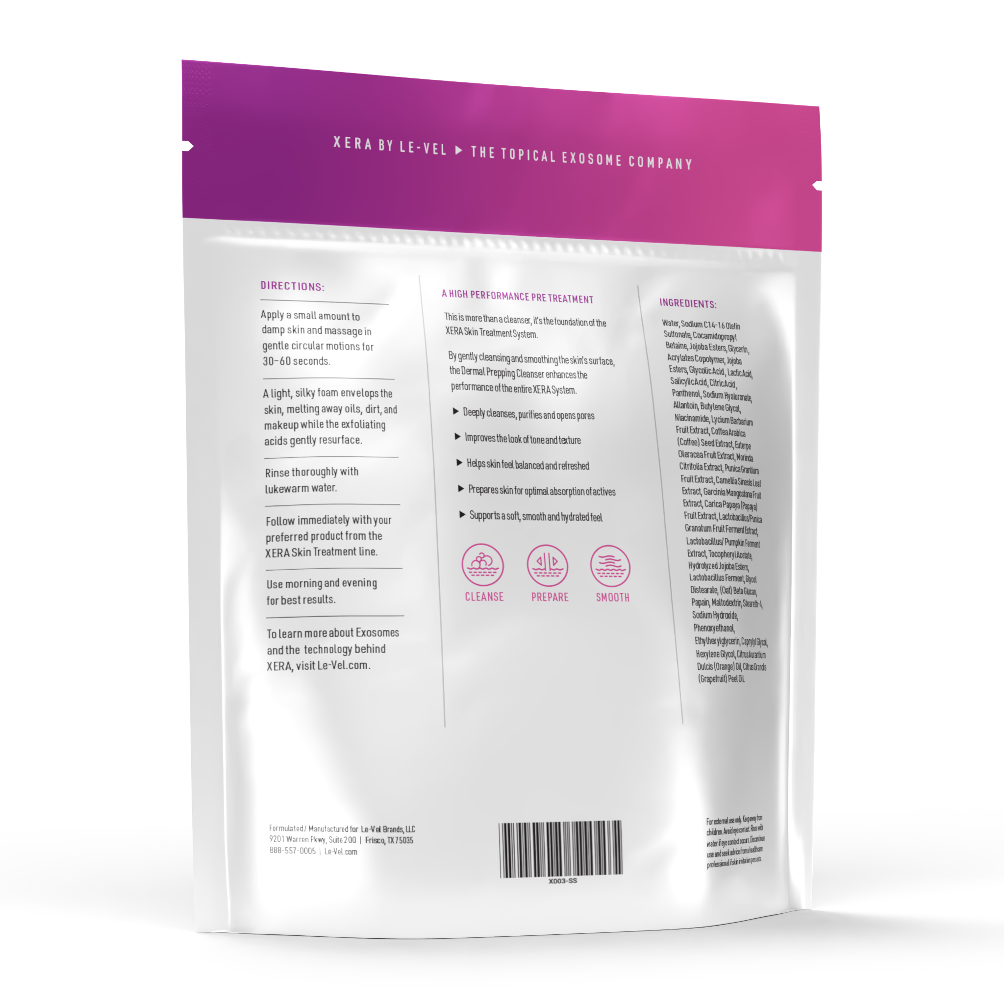 See zoomed view of XERA Prepping Cleanser Back